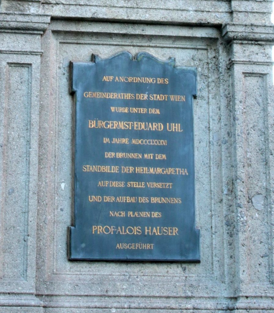 Südl. Inschriftentafel auf dem Margaretenbrunnen, 1050 Wien, Margaretenplatz, 3.4.2020