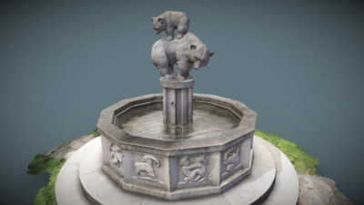 Zodiac Fountain, Bear Fountain, 3D model thumbnail